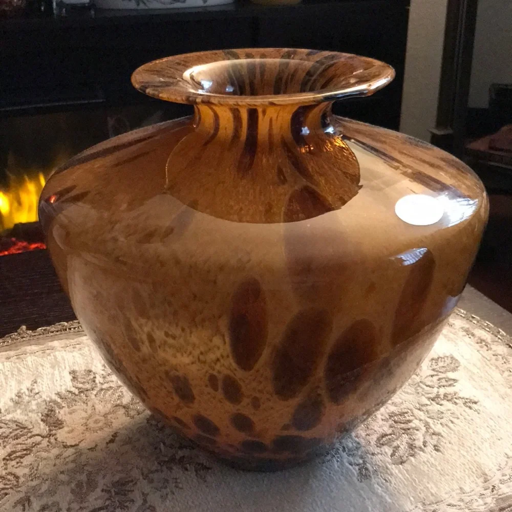 Tortoise MAESTRI VETRAI Handblown Glass Vase